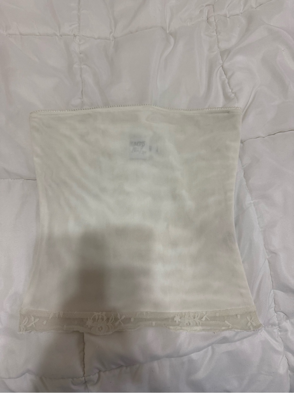 Princess Polly Cream Strapless Lace-Edged Tube Top